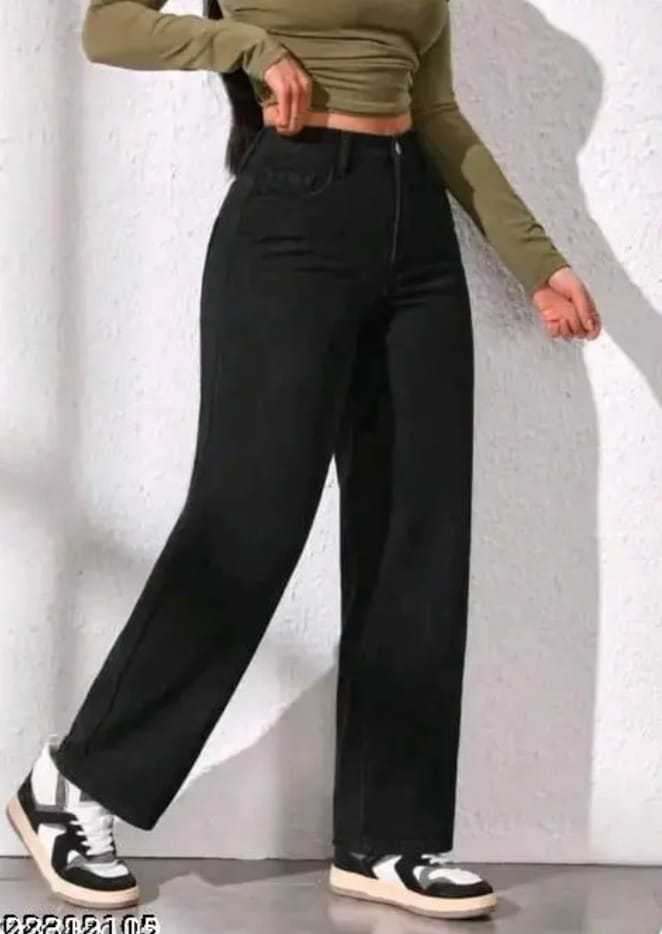 Womens Straight BLACK JEANS,TRENDY  GIRLS FASHION